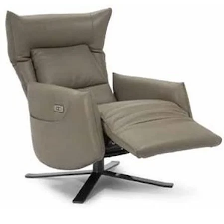 Contemporary Power Recliner with Metal Base